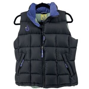 Goose Down‎ Puffer Vest Women's Size 10 Black Gorpcore Outdoor Quilted Hiking